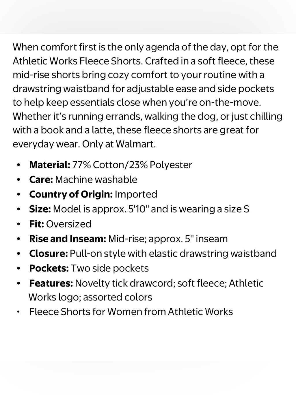 Nwt Athletic Works Red Drawstring Fleece Athletic Shorts — image 4 of 5